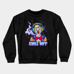 Hip Hop Clown with Wavey Text Artwork Crewneck Sweatshirt